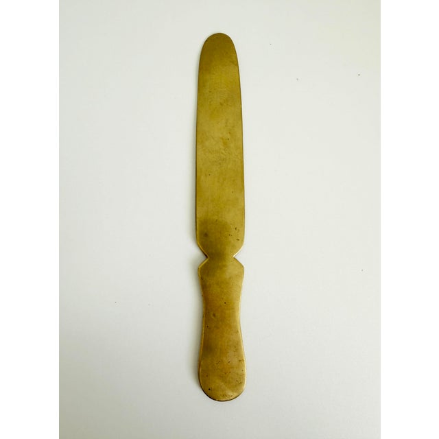 Antique Brass Letter Opener Paper Knife, Early 20th C For Sale In Sacramento - Image 6 of 6