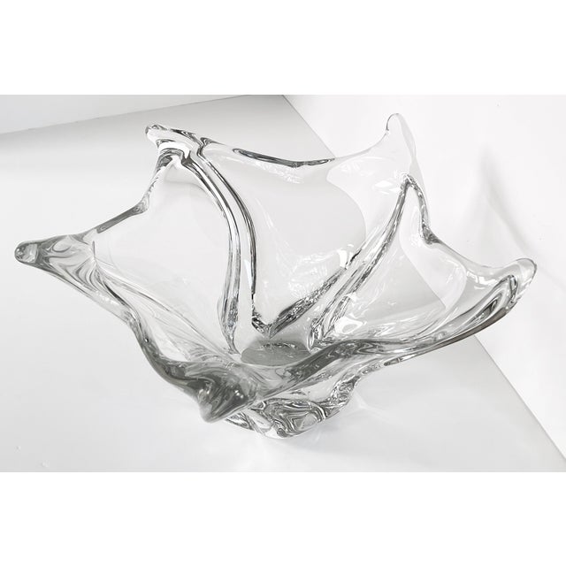 Daum, France, Mid Century Modern Heavy Sculptural Art Glass Bowl C1950. Heavy - Almost 18 lbs. This refined and sculptural...