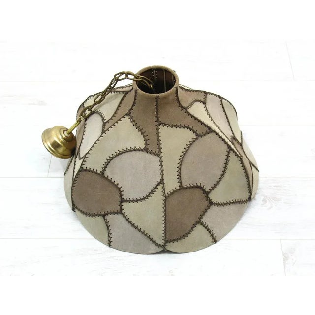 1970s Ceiling Lamp in Suede Patchwork, 1970s For Sale - Image 5 of 10
