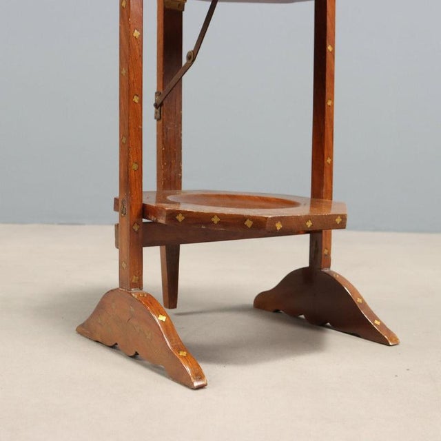 Italian Valet with Walnut Inlays and Brass For Sale - Image 6 of 8