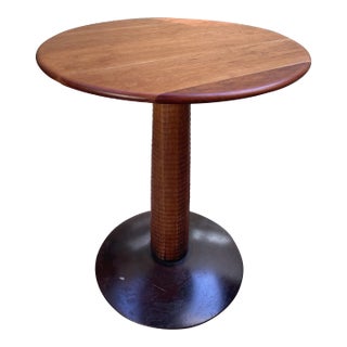 Refinished Pennsylvania Studio Craft Cherry and Carved Ash Cafe Table For Sale