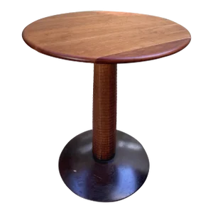 Refinished Pennsylvania Studio Craft Cherry and Carved Ash Cafe Table