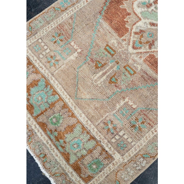 Turkish Turkish Mini Rug Oriental Hand Knotted Vintage Rug 1'9" x 4' #16875 For Sale - Image 3 of 8
