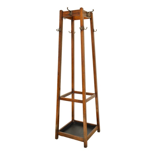 Antique English Arts and Crafts Hall Stand Coat Stand Rack, 1900 For Sale