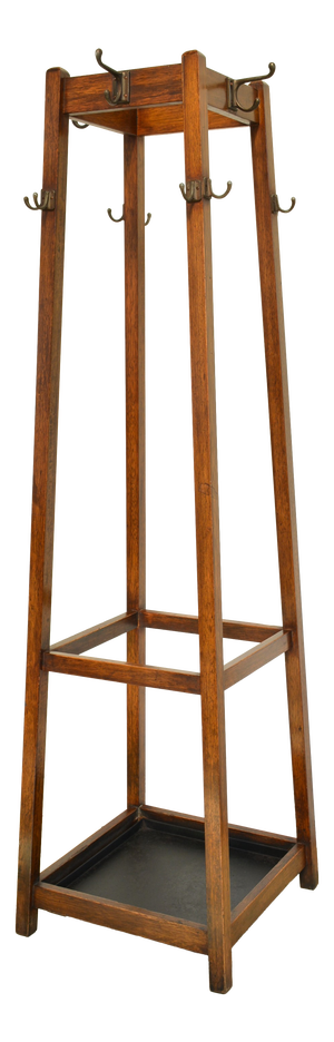 Antique English Arts and Crafts Hall Stand Coat Stand Rack, 1900