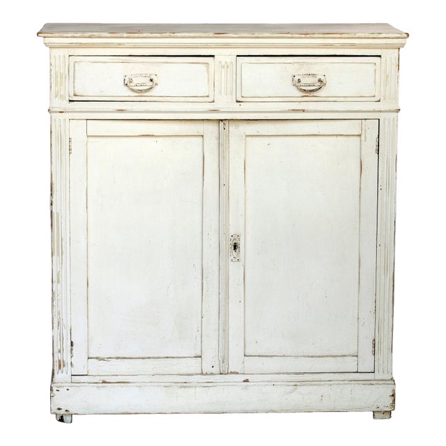 Antique American White Hutch For Sale