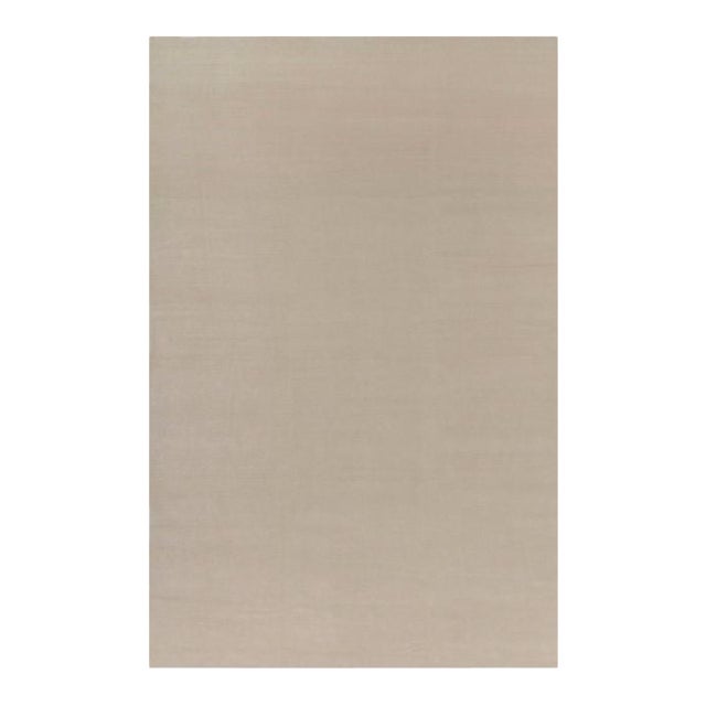 Rug & Kilim’s Oversized Contemporary Textural Solid Rug in Cream and White Tones - 11x17 For Sale