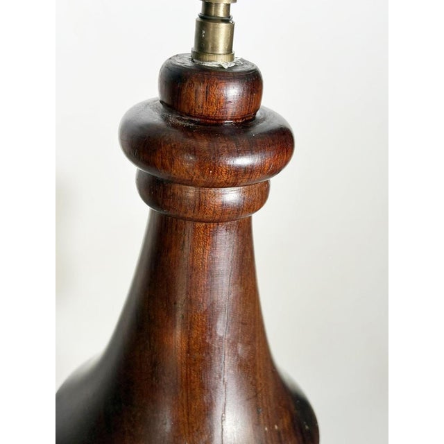 Minimalist Brown Wooden Lamp, 1960s For Sale - Image 10 of 11