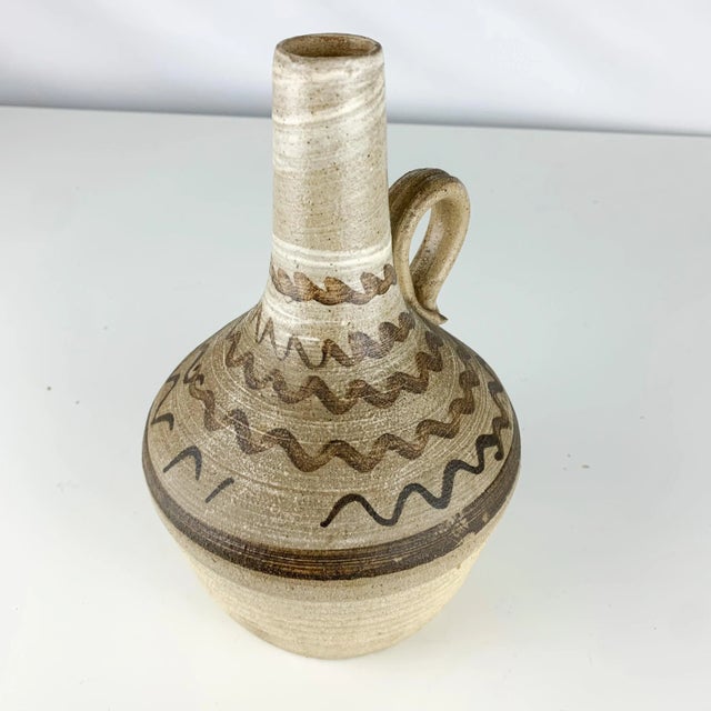 Vintage Signed Studio Pottery Vase Urn With Handle Earth Tone Southwest Decor For Sale In Baltimore - Image 6 of 13