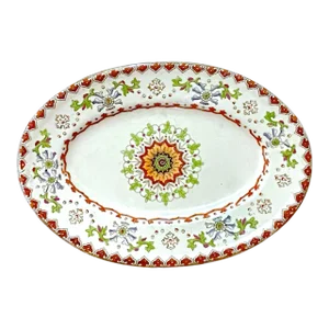 Antique Oval Floral & Acanthus Leaf Dish
