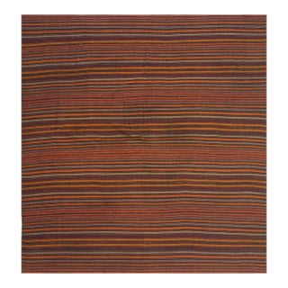 1950s Geometric Mid Century Vintage Turkish Decorative Kilim Handwoven Rug For Sale
