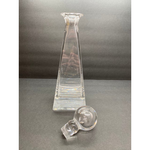 1980s Tiffany & Co. "Frank Lloyd Wright" Crystal Decanter Architectural Glass Design For Sale - Image 13 of 17