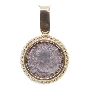 18k Gold & Ancient Roman Coin Severus Alexander Denarius Pendant
