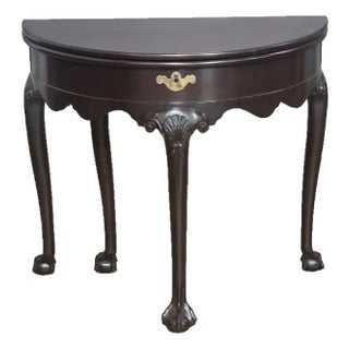 Late 20th Century Kittinger Williamsburg Mahogany Hall Table Game Table Cw 156 Claw & Ball For Sale