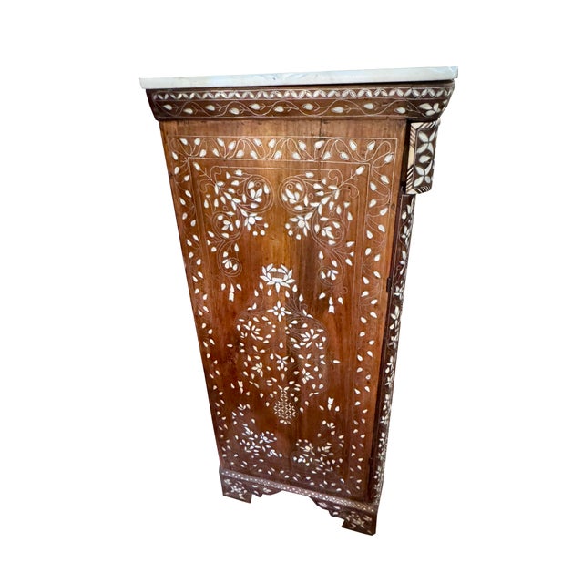 Exceptional Antique Late 19th Century Mother-of-Pearl Inlaid Highboy Dresser For Sale In Los Angeles - Image 6 of 9