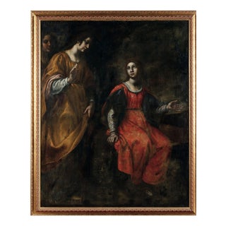 Francesco Curradi, Moses Saved from the Waters, Oil on Canvas, 17th Century For Sale