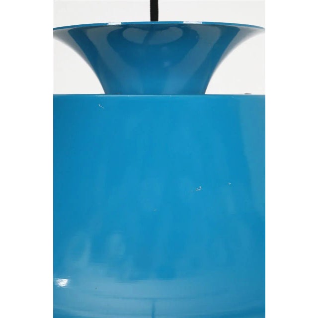 Blue Danish Hanging Lamp by Erik Balslev for Fog & Mørup, 1970s For Sale - Image 13 of 18