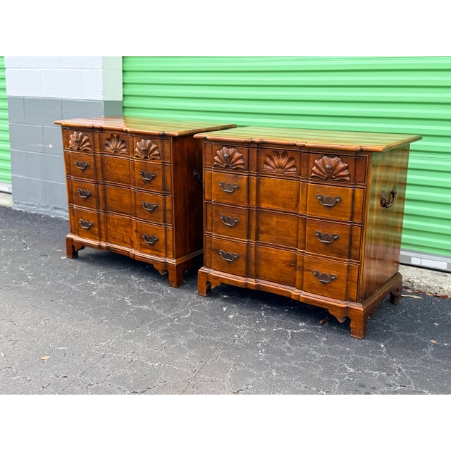 Wood Theodore Alexander Chippendale Style Mahogany Block Front Chests-Set of Two . For Sale - Image 7 of 12