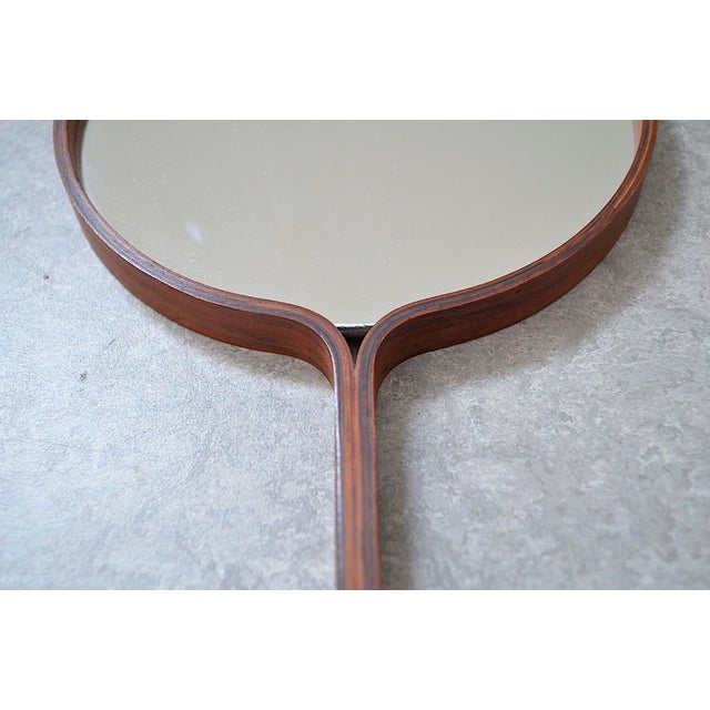 Wood Hand Mirror by Bech & Starup for Den Permanente, 1960s For Sale - Image 7 of 8