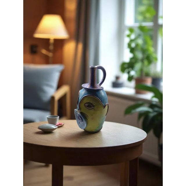 Anthropomorphic Glazed Ceramic Vase from C.A.S. Vietri, Italy, 1950s For Sale - Image 10 of 11