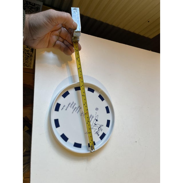 Blue Piet Hein Quote Dish in White Porcelain, 1990s For Sale - Image 8 of 9