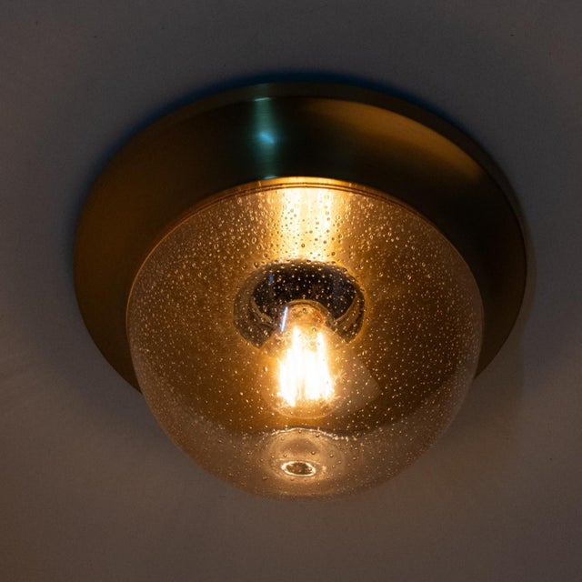 Amber Glass Flush Mount in style of Limburg, 1960s For Sale - Image 14 of 18