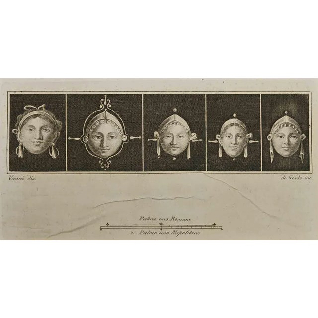 Ancient roman fresco "antiquities of herculaneum exposed", is an etching realized by filippo de grado in the late 18th...