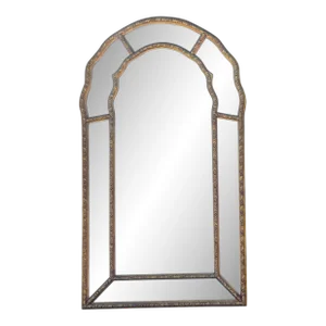 Large Giltwood Beveled Arch Mirror