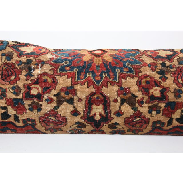 Early 20th Century Antique Oriental Persian Rug Pillow Cover -16'' X 42'' For Sale - Image 5 of 11
