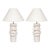 Pair of French Bespoke Ceramic Ruffle Lamps For Sale