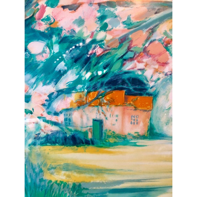 Post Impressionist Claude Hemeret, French Modernist Vivid Bright Fauvist Landscape Watercolor Gouache Painting, c.1970 For Sale - Image 3 of 5