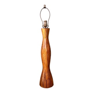 Vintage Turned Wood Lamp For Sale