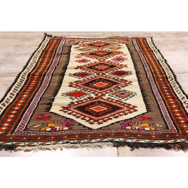 Vintage Persian Shiraz Rug, 03'09 X 06'10 For Sale - Image 9 of 10