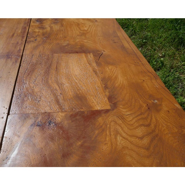 Wood English Rustic Elm Barn Table, 1920s For Sale - Image 7 of 12