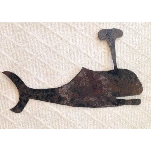 Farmhouse 1940's Whale Sheet Iron Weathervane For Sale - Image 3 of 3