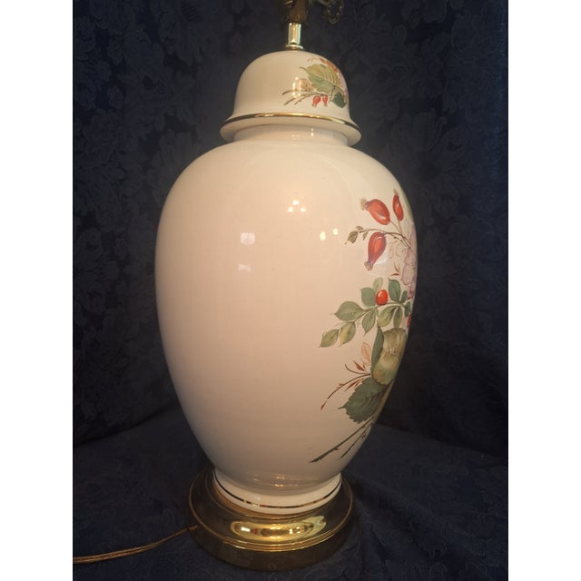 1980s Vintage Floral Table Lamp For Sale - Image 5 of 16