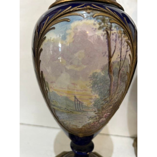 Louis XVI Style Fine Earthenware Vases, Set of 2 For Sale - Image 5 of 18