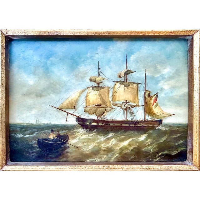 Mid-Century Maritime Oil Painting by B. James For Sale - Image 4 of 16