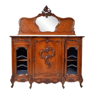 Late 19th Century Louis XV Oak Marble Top Sideboard