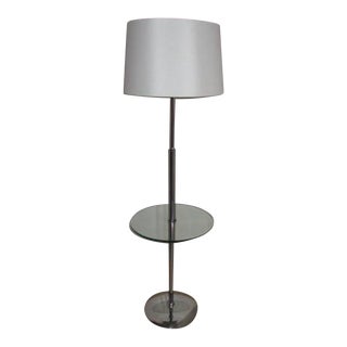 Vintage Modern Chrome & Glass Floor Lamp For Sale