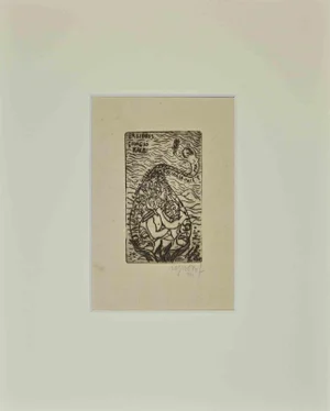 Franco Rognoni, Ex Libris Giorgio Balbi, Woodcut, 1944