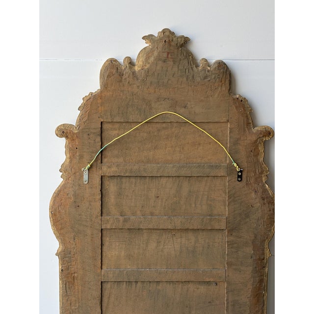 Large Regency Style Mirror with Carved and Gilded Wooden Side Panels, 1950s For Sale - Image 11 of 12