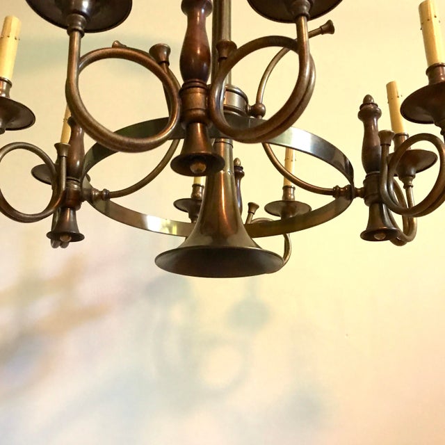 Brass French Horn 8 Light Chandelier Chairish