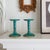 Teal Postmodern Teal Verdigris and Gold Pedestal Candle Holders For Sale - Image 8 of 10