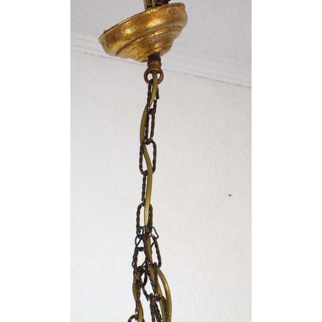 1920s Antique Gilded Metal and Murano Glass Drop Chandelier, 1920s For Sale - Image 5 of 13