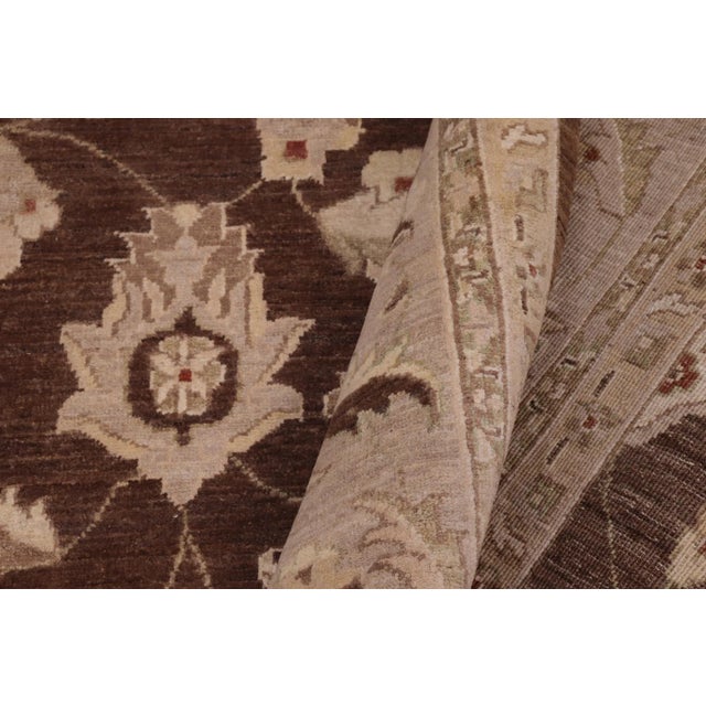 Brown 1980s Boho Chic Ziegler Brown Gray Hand-Knotted Wool Rug - 9'1'' X 11'10'' For Sale - Image 8 of 8