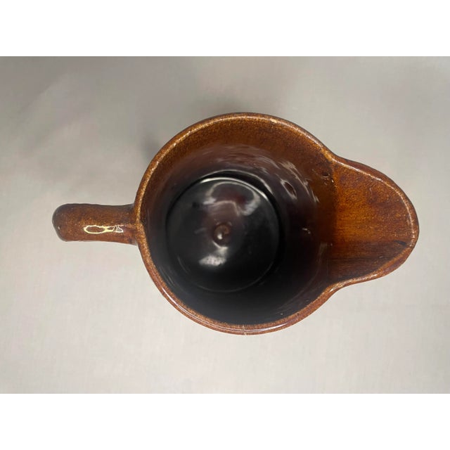 Rustic Farmhouse Fall Embossed Ceramic Pitcher For Sale - Image 9 of 10