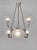 Art Deco Sabino French Art Deco Nickel Bronze Central Bowl 4-Arm Cup Chandelier - 1930s For Sale - Image 3 of 12