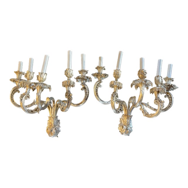 Louis XV Silver Wall Sconce For Sale