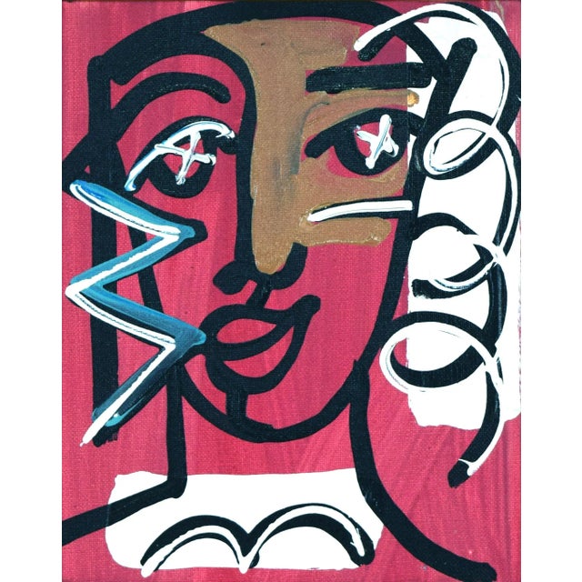 Contemporary Cubist Portrait Painting For Sale - Image 4 of 5